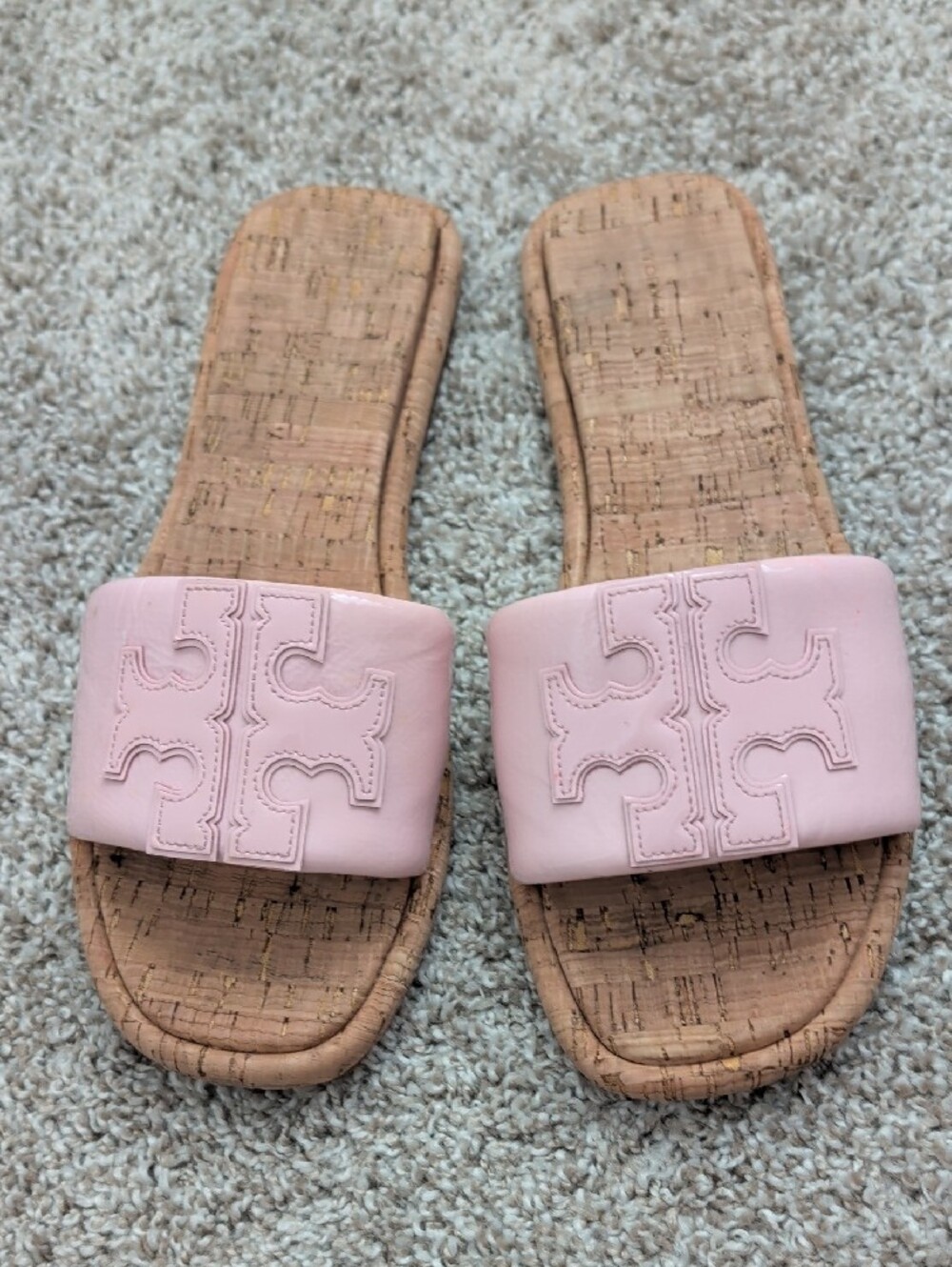 Tory Burch Pink Cork Slide Sandals Size 8.5 - Picture 3 of 11